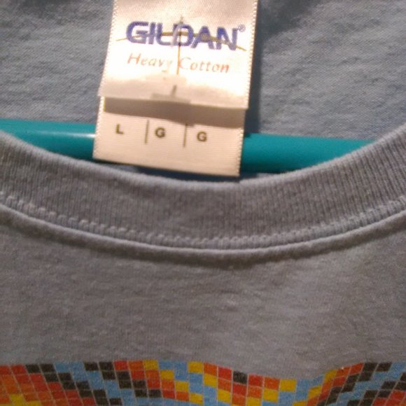Gildan Men Short Sleeve T-shirt Color Blue Size L With Multicolor Design… - Picture 3 of 6